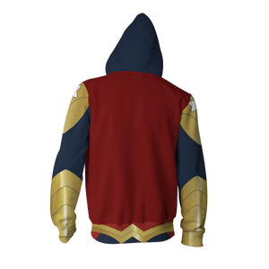Wonder Woman Cosplay Zip Up Hoodie Jacket   