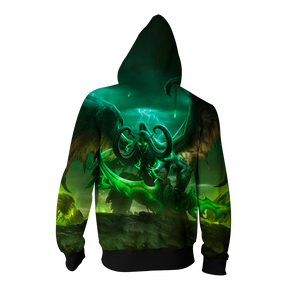 Illidan Stormrage World Of Warcraft Zip Up Hoodie Jacket   