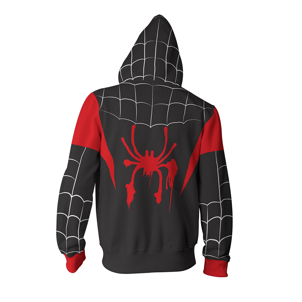 Spider-Man: Into the Spider-Verse Miles Morales Cosplay Zip Up Hoodie Jacket   