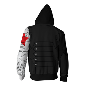 Winter Soldier (Bucky Barnes) Cosplay Zip Up Hoodie Jacket   