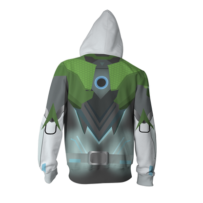 Overwatch Cosplay Genji Sentai Skin Zip Up Hoodie Jacket   