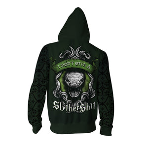 I Don't Give A SlytherShit Harry Potter 3D Zip Up Hoodie   
