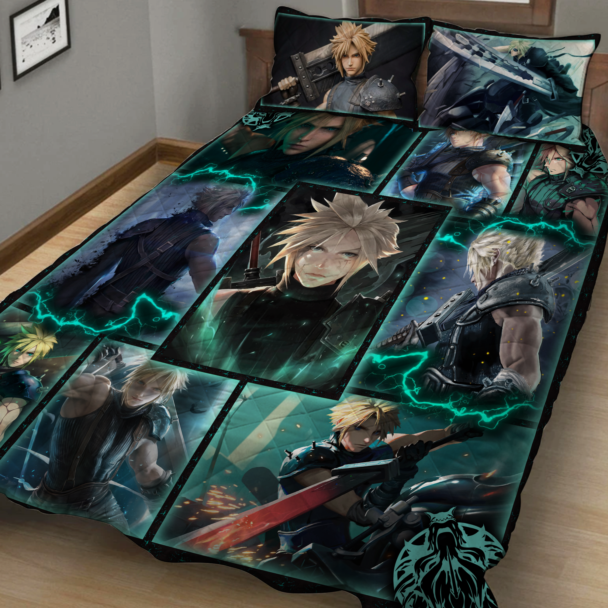 Final Fantasy VII Cloud Strike 3D Quilt Bed Set Quilt Set Twin (150x180CM) 
