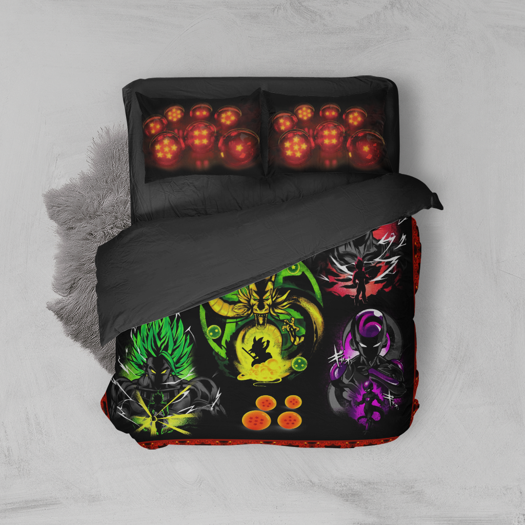 Dragon Ball Characters Son Goku, Vegeta, Broly, Frieza 3D Bed Set Twin (3PCS)  