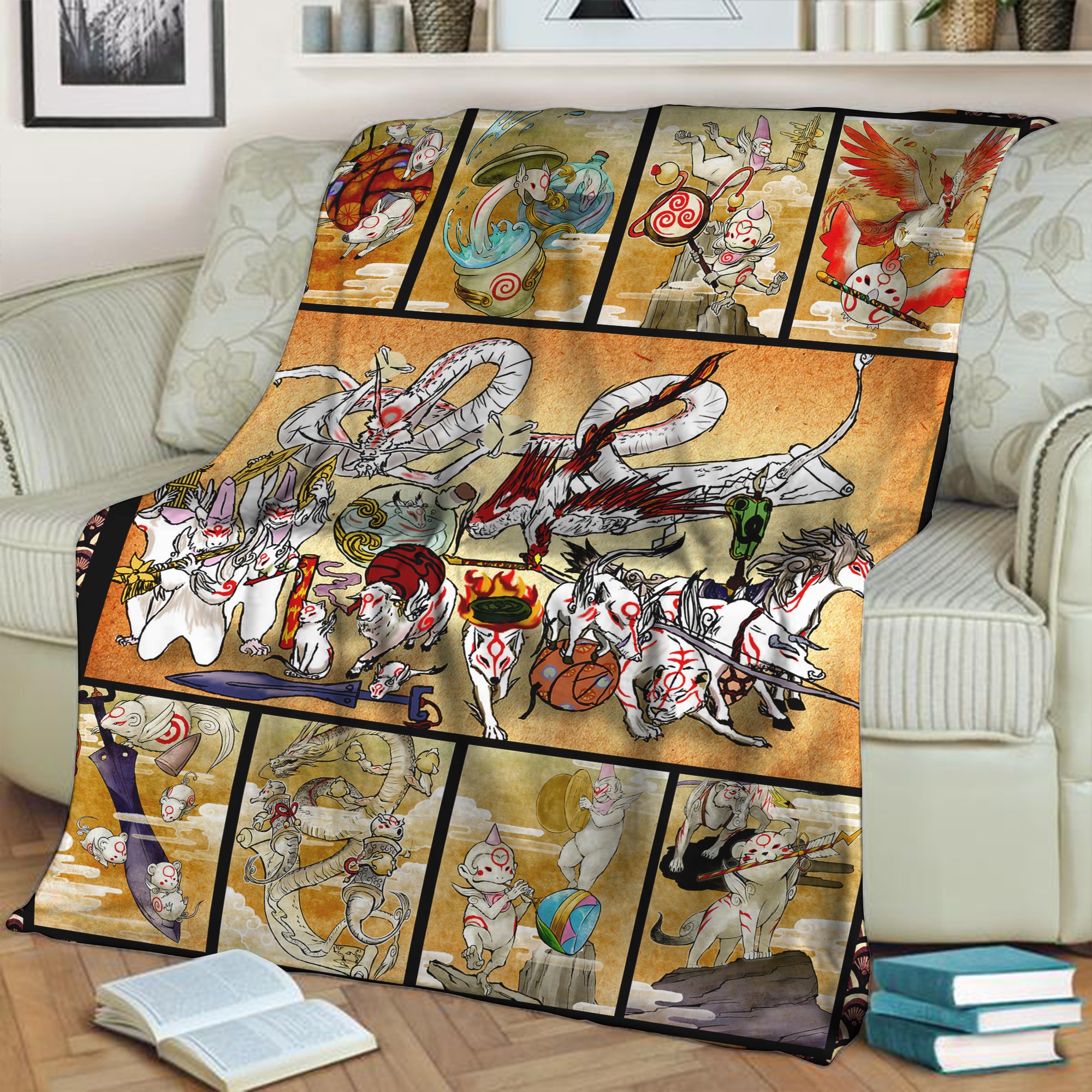 Okami Animals 3D Throw Blanket 130cm x 150cm  