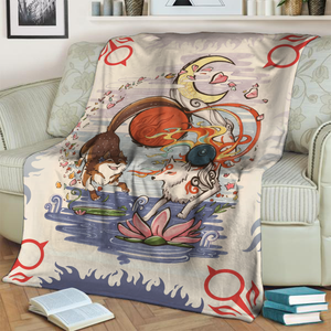 Okami And A Dog 3D Throw Blanket 130cm x 150cm  