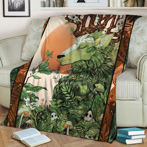 Deer And Kodama Ghibli Studio 3D Throw Blanket 130cm x 150cm  