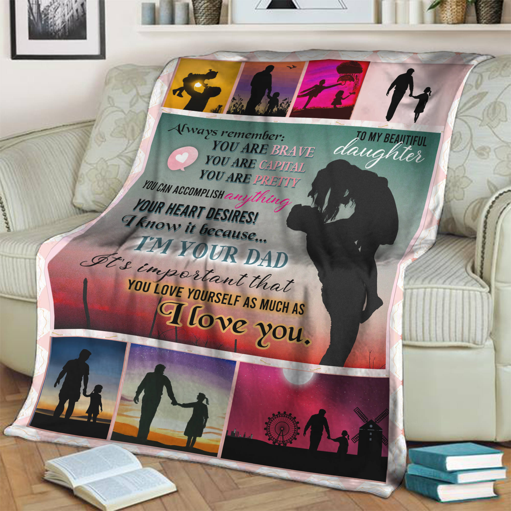 Dad To Daughter - Always remember that you can do anything 3D Throw Blanket   