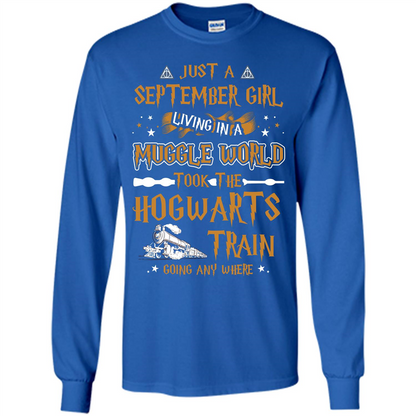 Harry Potter T-shirt Just A September Girl Living In A Muggle World   