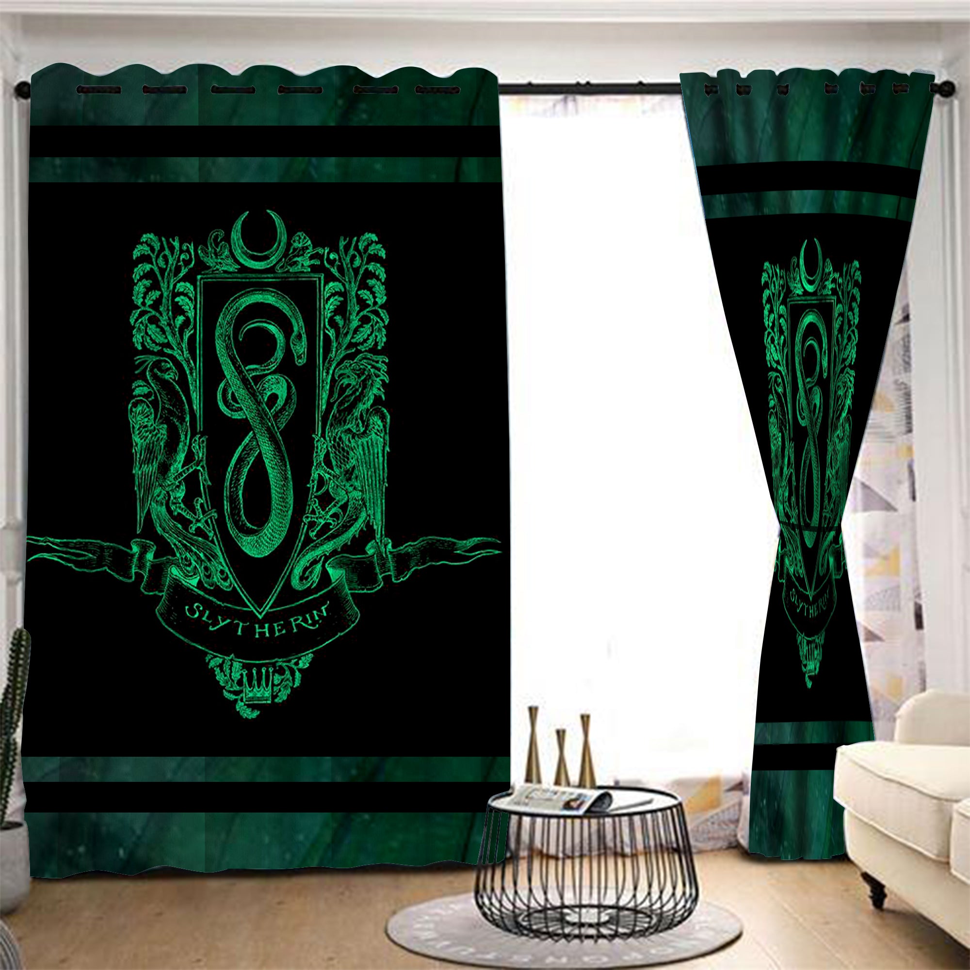 Cunning Like A Slytherin Harry Potter Window Curtain 107x160cm  