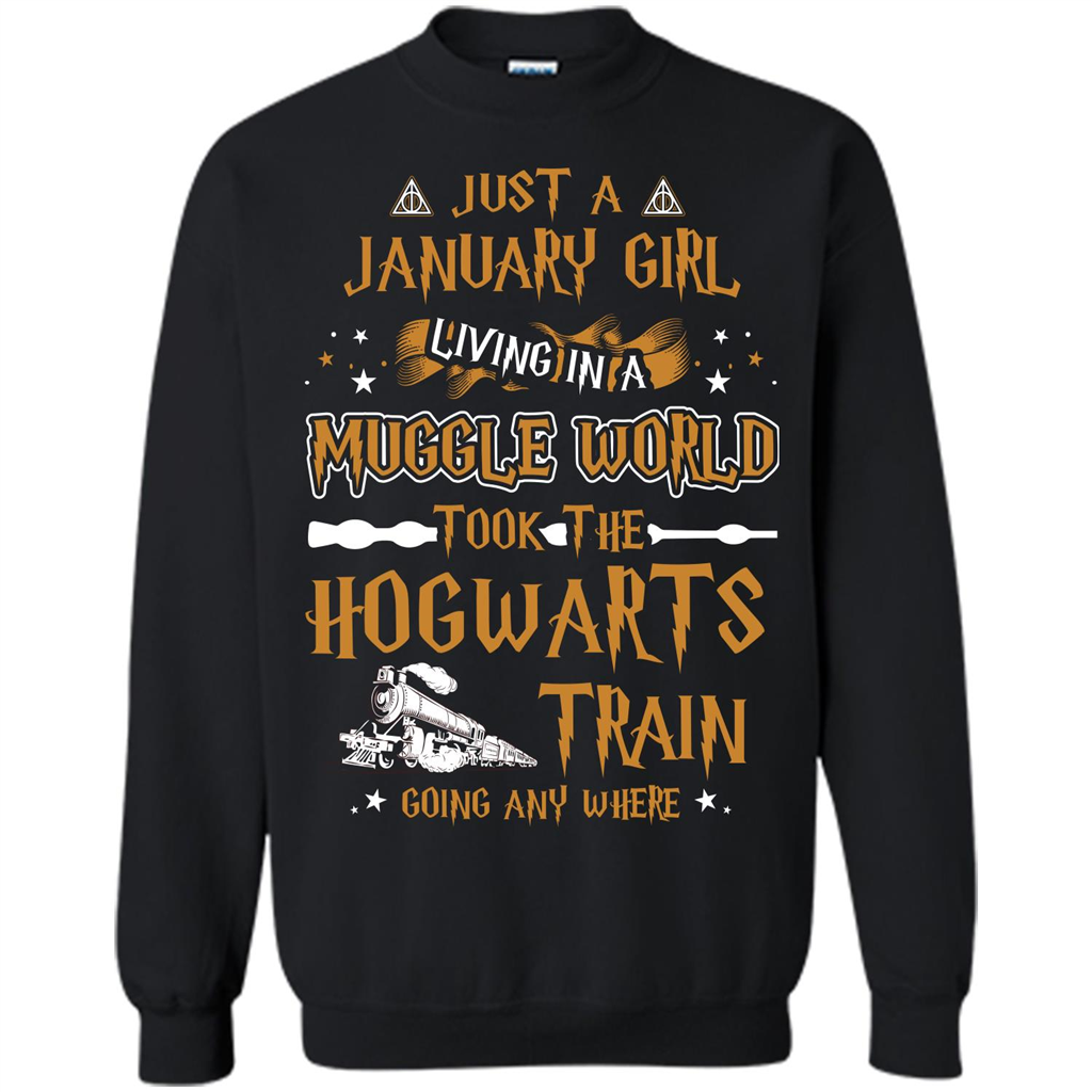 Harry Potter T-shirt Just A January Girl Living In A Muggle World Black S 