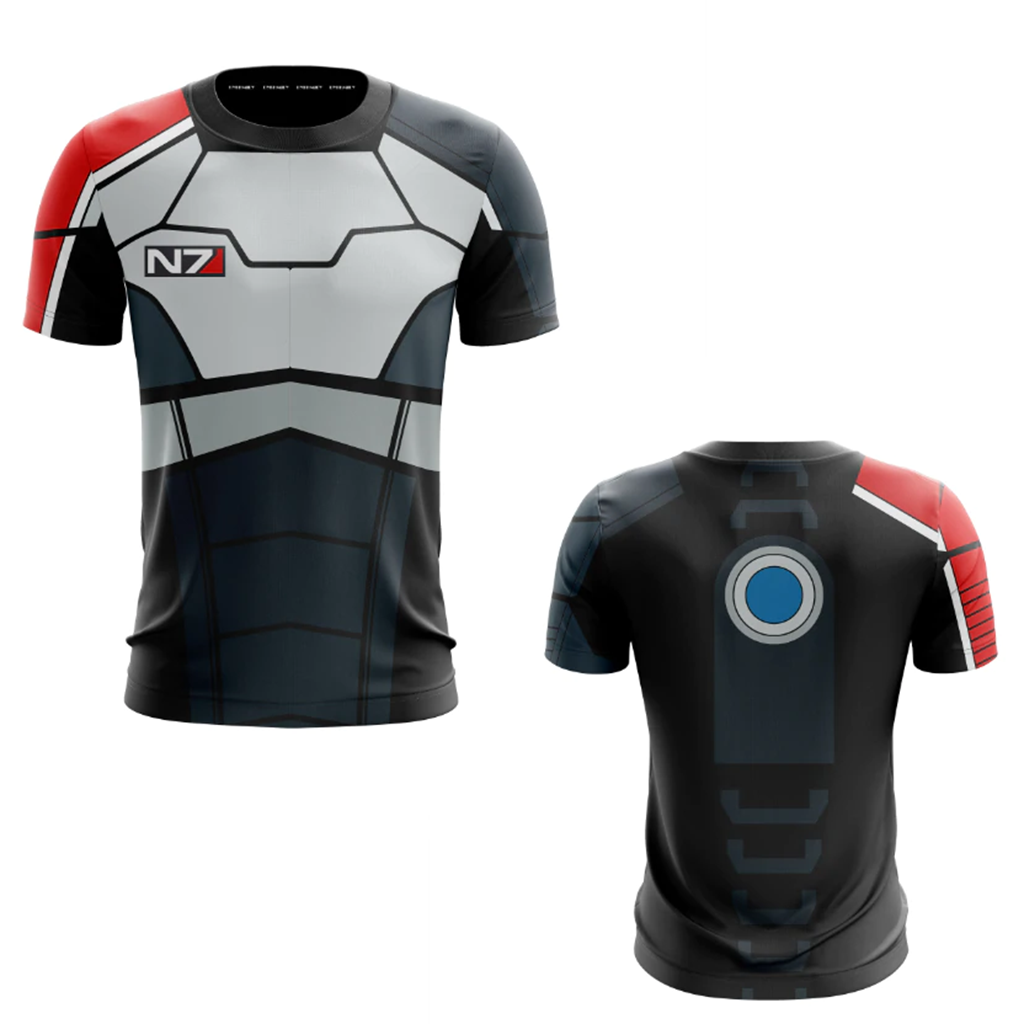 N7 Mass Effect 3 Cosplay Unisex 3D T-shirt S  