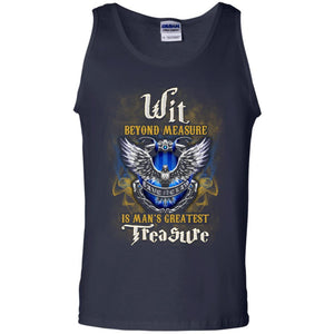 Wit Beyond Measure Is Man's Greatest Treasure Ravenclaw House Harry Potter Fan Shirt Navy S 