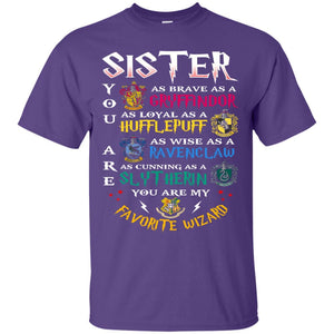 Sister My Favorite Wizard Harry Potter Fan T-shirt Purple S 