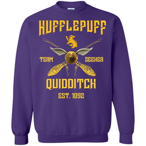 Hufflepuff Quidditch Team Seeker Est 1092 Harry Potter Shirt Purple S 