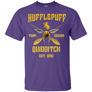 Hufflepuff Quidditch Team Seeker Est 1092 Harry Potter Shirt Purple S 