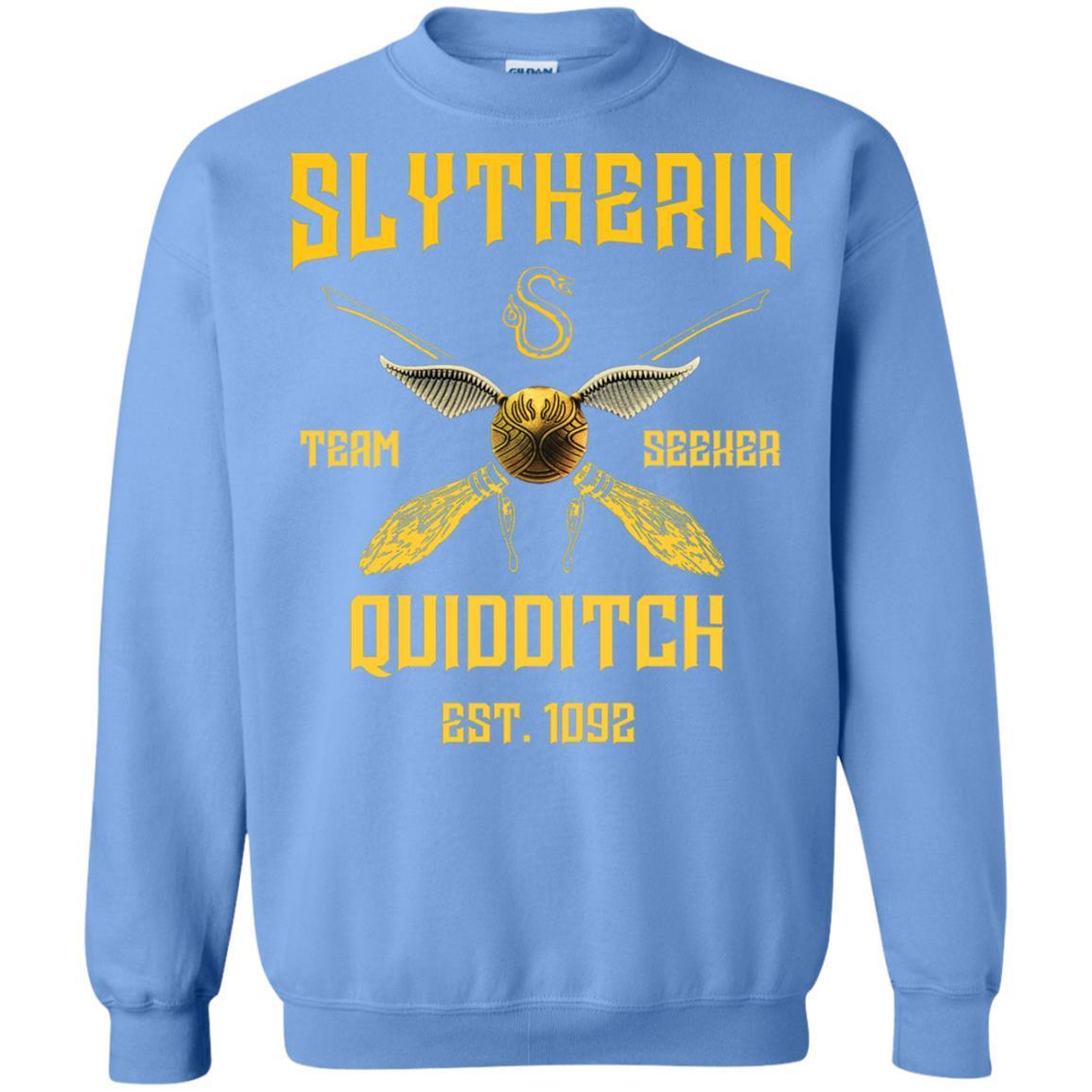 Slytherin Quiddith Team Seeker Est 1092 Harry Potter Shirt Carolina Blue S 