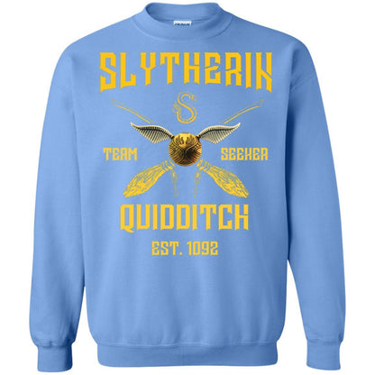 Slytherin Quiddith Team Seeker Est 1092 Harry Potter Shirt Carolina Blue S 