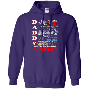 Daddy You Are Our Favorite Superhero Movie Fan T-shirt Purple S 