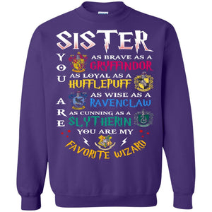 Sister My Favorite Wizard Harry Potter Fan T-shirt Purple S 