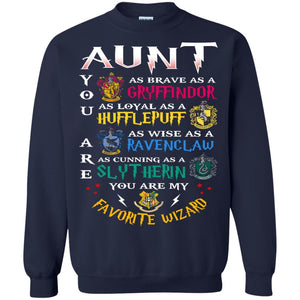 Aunt My Favorite Wizard Harry Potter Fan T-shirt Navy S 