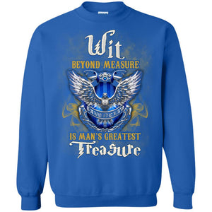 Wit Beyond Measure Is Man's Greatest Treasure Ravenclaw House Harry Potter Fan Shirt Royal S 