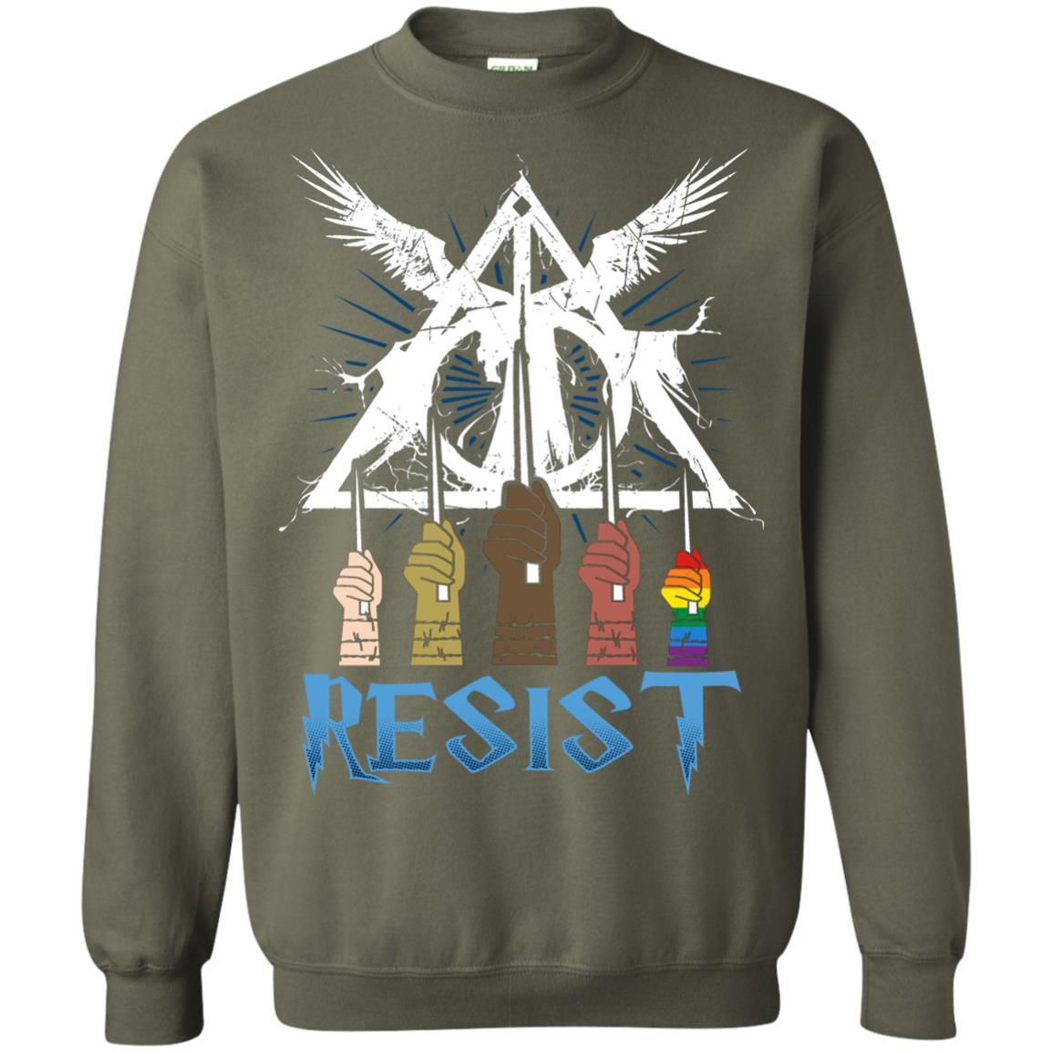 Resist Harry Potter Fan T-shirt Military Green S 