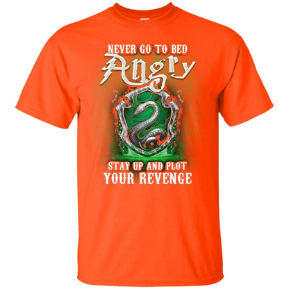 Never Go To Bed Angry Stay Up And Plot Your Revenge Slytherin House Harry Potter Fan Shirt