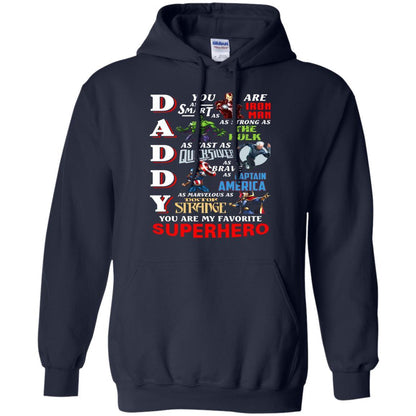 Daddy You Are My Favorite Superhero Movie Fan T-shirt Navy S 