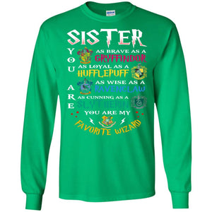 Sister My Favorite Wizard Harry Potter Fan T-shirt Irish Green S 