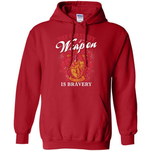 The Greatest Weapon Is Bravery Harry Potter Fan T-shirt Red S 
