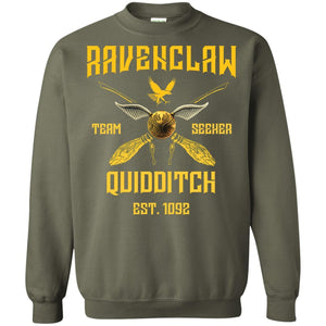 Ravenclaw Quiddith Team Seeker Est 1092 Harry Potter Shirt Military Green S 
