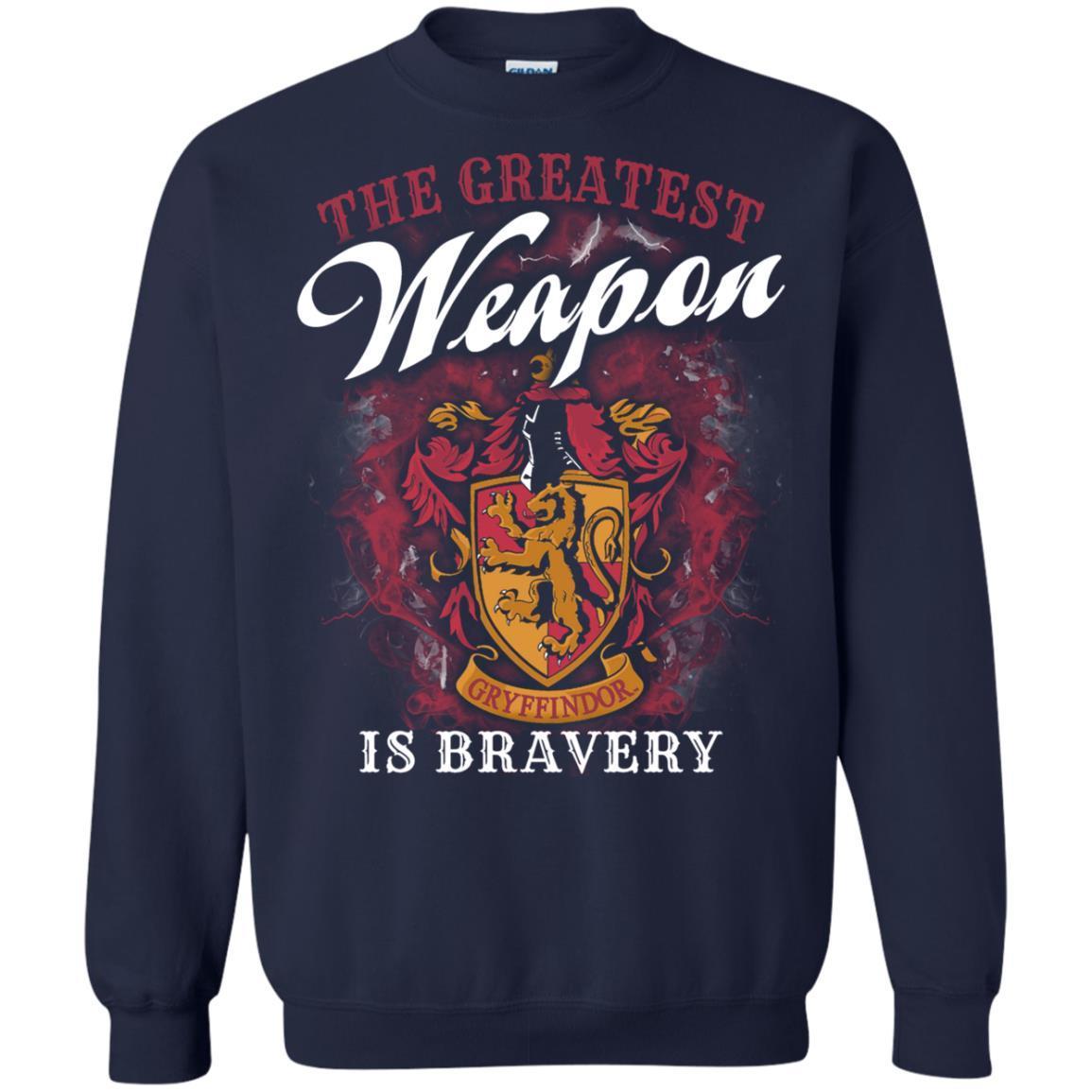The Greatest Weapon Is Bravery Harry Potter Fan T-shirt Navy S 