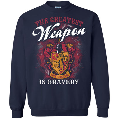 The Greatest Weapon Is Bravery Harry Potter Fan T-shirt Navy S 