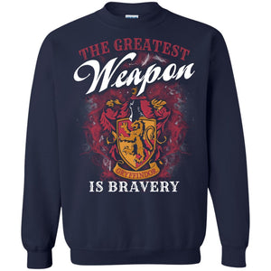The Greatest Weapon Is Bravery Harry Potter Fan T-shirt Navy S 