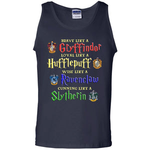 Brave Like A Gryffindor Loyal Like A Hufflepuff Harry Potter Hogwarts Shirt Navy S 
