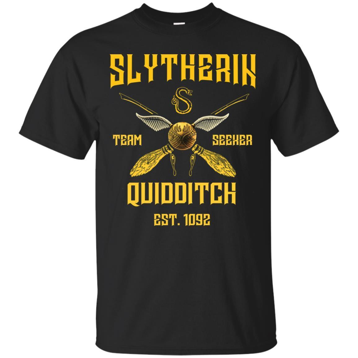 Slytherin Quiddith Team Seeker Est 1092 Harry Potter Shirt Black S 