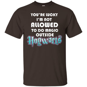 You_re Lucky I_m Not Allowed To Do Magic Outside Hogwarts Harry Potter Fan T-shirt Dark Chocolate S 