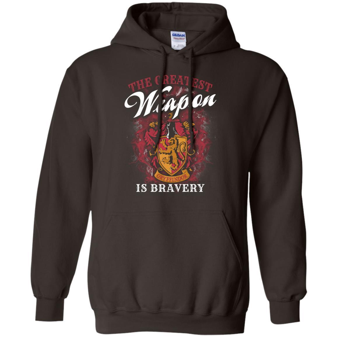 The Greatest Weapon Is Bravery Harry Potter Fan T-shirt Dark Chocolate S 