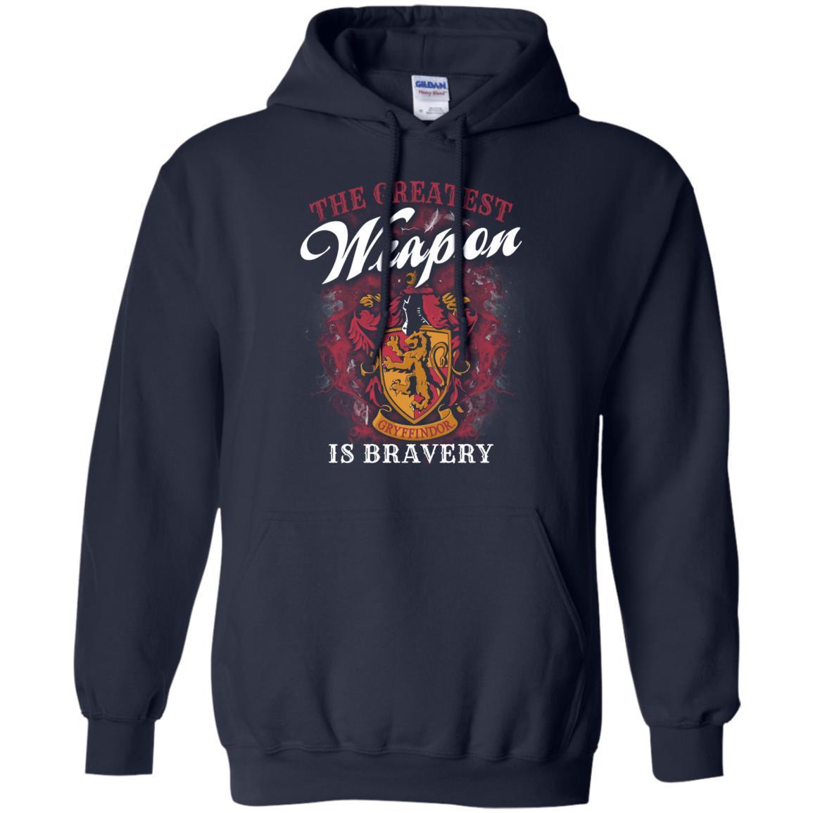 The Greatest Weapon Is Bravery Harry Potter Fan T-shirt Navy S 