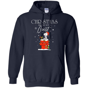 Christmas Begins With Christ Shirt Navy S 