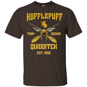Hufflepuff Quidditch Team Seeker Est 1092 Harry Potter Shirt Dark Chocolate S 