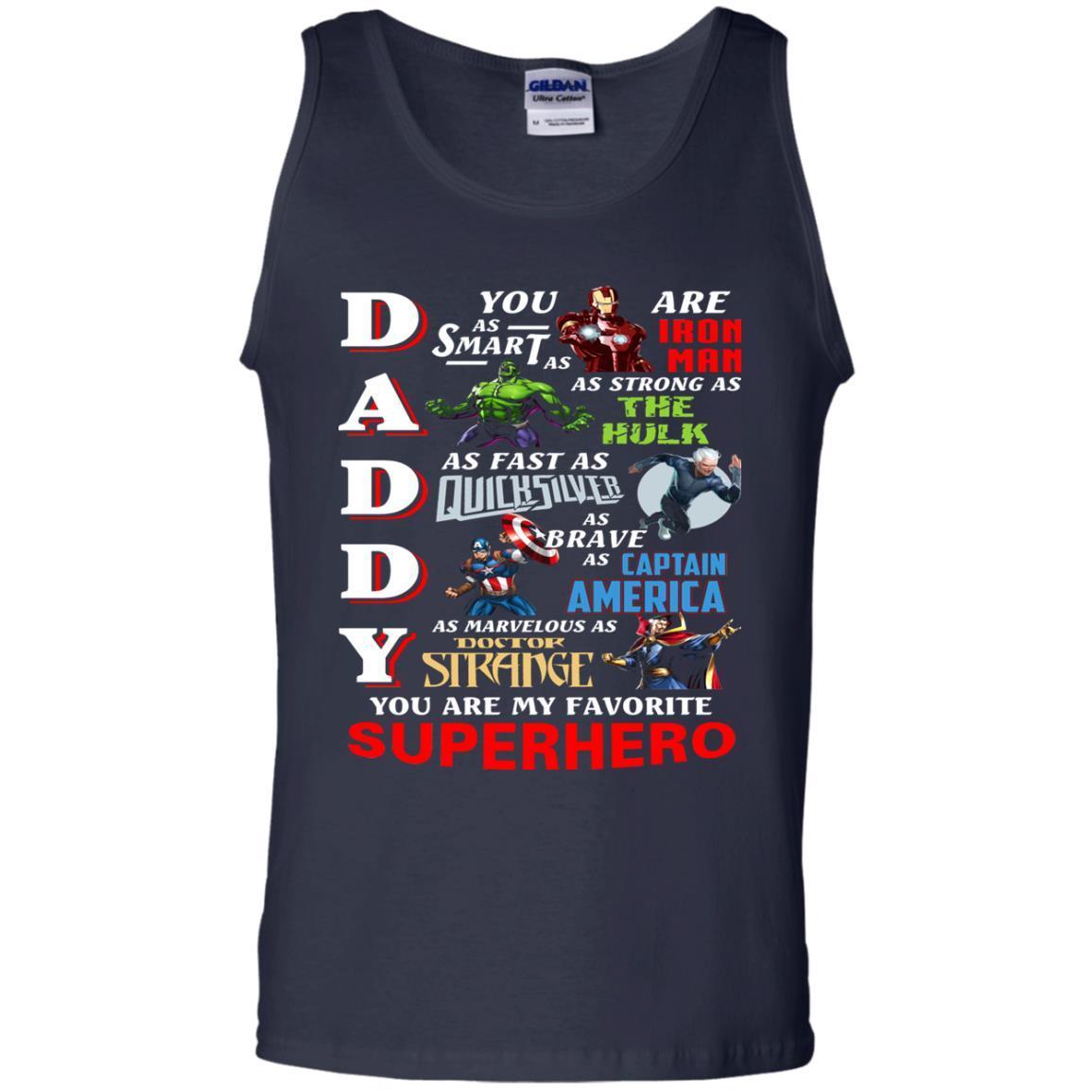 Daddy You Are My Favorite Superhero Movie Fan T-shirt Navy S 