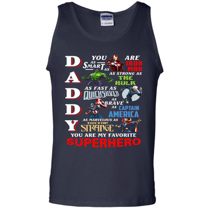 Daddy You Are My Favorite Superhero Movie Fan T-shirt Navy S 