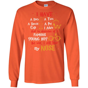 I Have A Diary, A Tiara, A Special Cup, A Pet I Adore And An Obsession Of A Famous Young Boy Harry Potter Fan T-shirt Orange S 