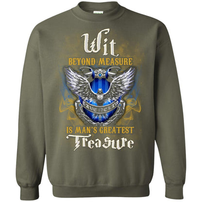 Wit Beyond Measure Is Man's Greatest Treasure Ravenclaw House Harry Potter Fan Shirt Military Green S 