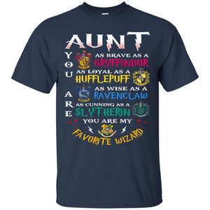 Aunt My Favorite Wizard Harry Potter Fan T-shirt Navy S 
