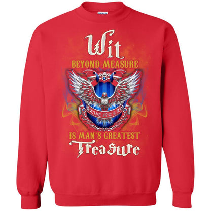 Wit Beyond Measure Is Man's Greatest Treasure Ravenclaw House Harry Potter Fan Shirt Red S 