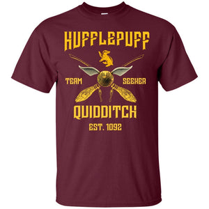 Hufflepuff Quidditch Team Seeker Est 1092 Harry Potter Shirt Maroon S 