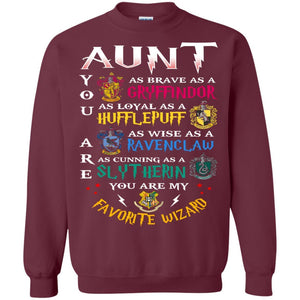 Aunt My Favorite Wizard Harry Potter Fan T-shirt Maroon S 
